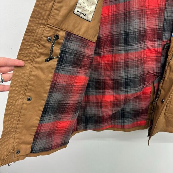 Kavu Men's Partaker Jacket Tobacco Tan Fleece Plaid Lining - Picture 11 of 15